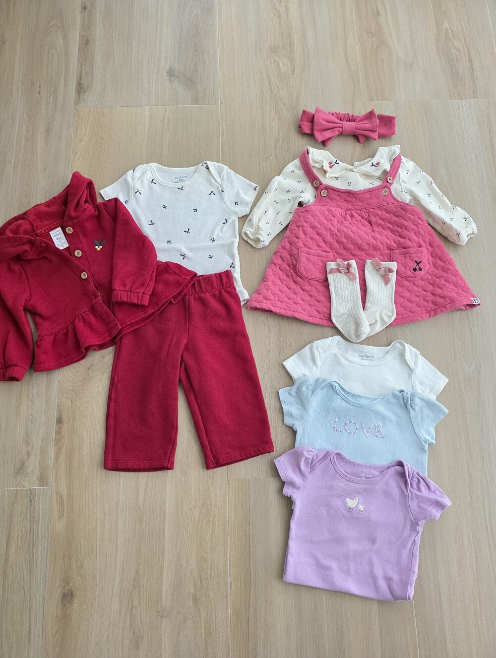 9M Baby Girl Bundle-10pieces | Cute Matching Sets + Bodysuits